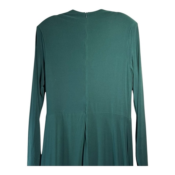 Betsy & Adam Ruched Slit Long-Sleeve Dress in Pine NWOT - Picture 7 of 9